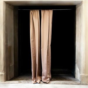 WEST ELM DUSTY BLUSH RIPPLE JACQUARD CURTAIN PANELS 48 x 108